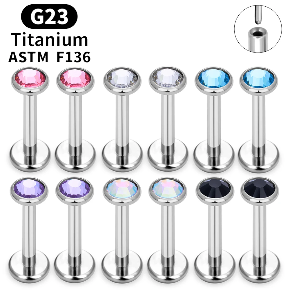 Titanium Labret Flat Back Stud — 16G