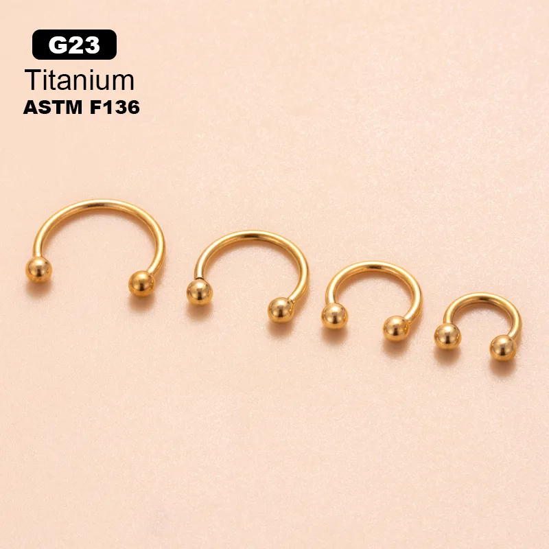 Titanium Horseshoe Septum Ring — 16G