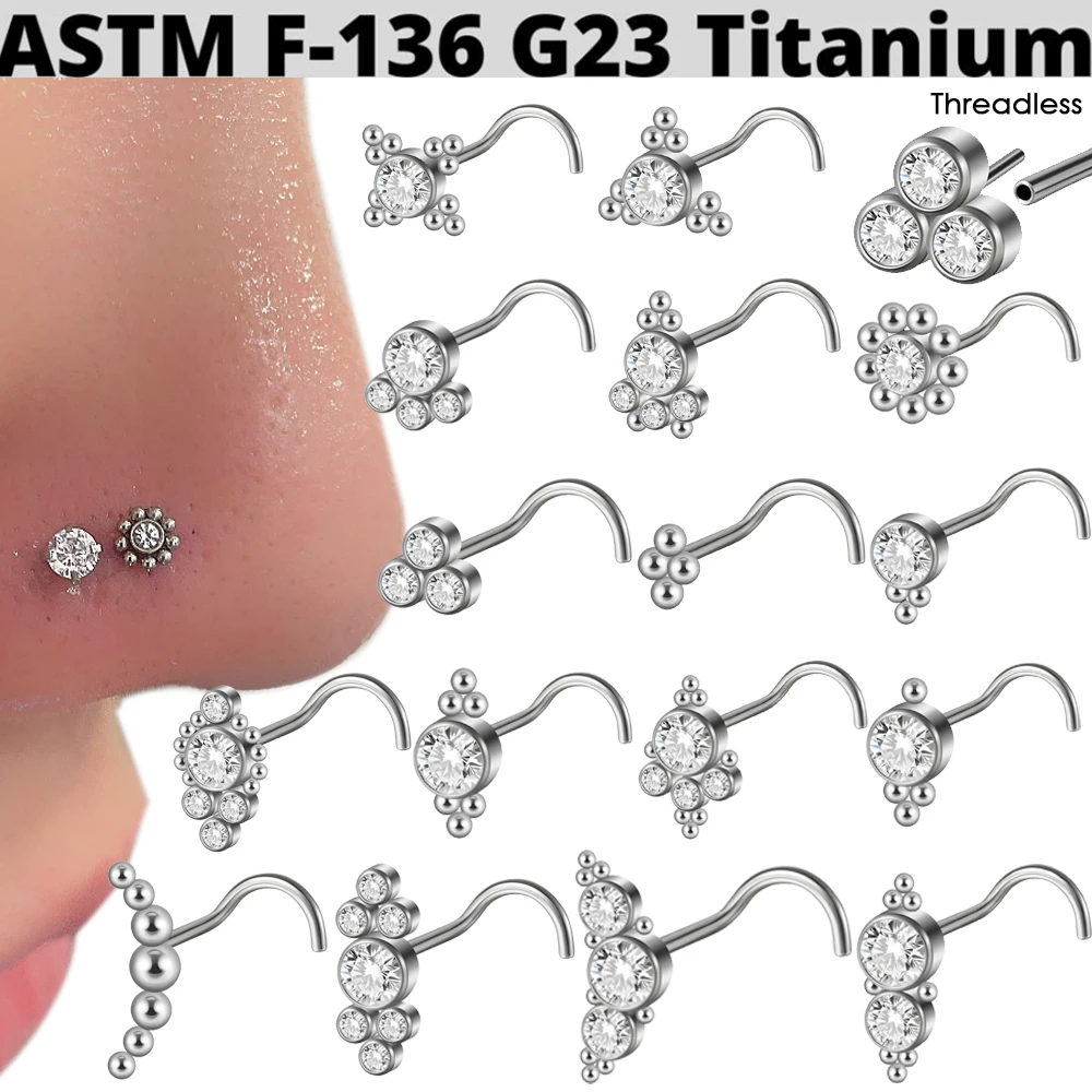 Titanium L-Shape Nose Ring 20G Gold